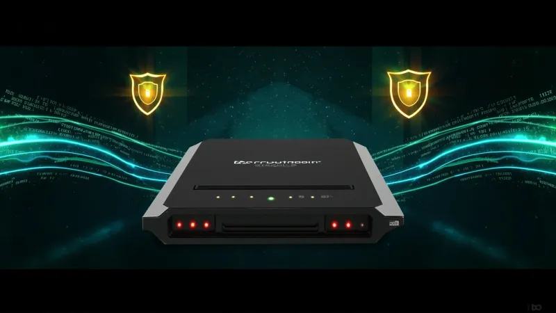 visualization of encrypted data tunnels spanning LAN, WAN, VPN, and Cloud connections with CryptoRouter at the center